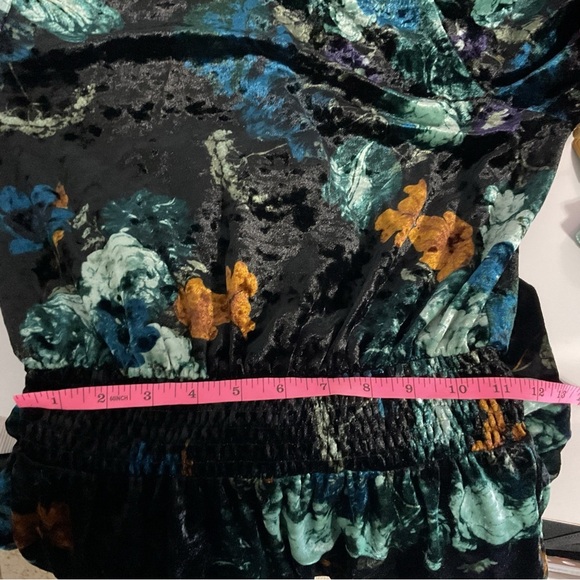 RYEGRASS Black Floral Velour Maxi Dress Size S - Picture 13 of 14